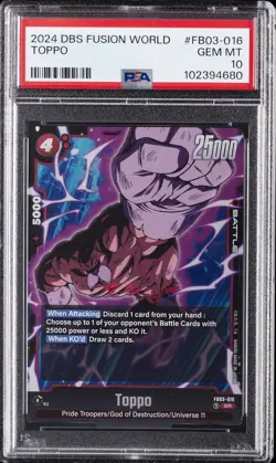 2024 DRAGON BALL SUPER CARD GAME FUSION WORLD RAGING ROAR #FB03-016 TOPPO PSA 10 - Image 1