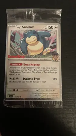 Pokemon TCG Hop's Snorlax Stamped Promo Card 117/159 GameStop Exclusive - Image 1