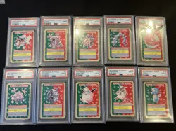 PSA 8 POKEMON CARD Japanese Topsun Blue Back 10 CARD SET 1997 - Image 1