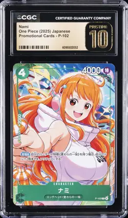 2025 ONE PIECE JAPANESE PROMO CARDS #P-102 NAMI CGC 10 PRISTINE - Image 1