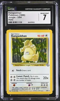 CGC 7 Kangaskhan 1999 Jungle 5/64 Holo Pokemon Card - Image 1