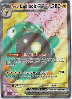 Pokemon Ionos Belibolt Full Art JTG 172 / 159 Journey Together Pokemon Card NM - Image 1