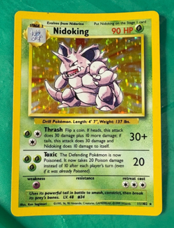 Nidoking 11/102 Base Set Holo Rare Pokemon TCG - MP/HP Card - Image 1