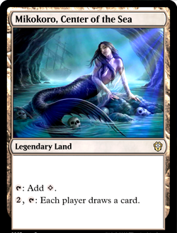 MIKOKORO, CENTER OF THE SEA : MTG altered-art magic card : with SEXY MERMAID! - Image 1