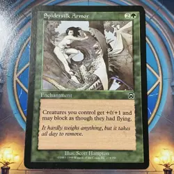 MTG Magic the Gathering Spidersilk Armor (273/350) Mercadian Masques LP - Image 1