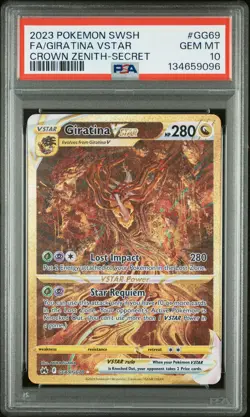 2023 POKEMON SWORD & SHIELD CROWN ZENITH SECRET FULL ART/GIRATINA VSTAR PSA 10 - Image 1