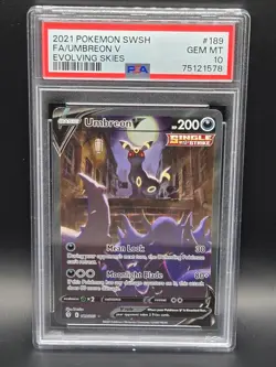 PSA 10 GEM MINT UMBREON V ALT ART 189/203 EVOLVING SKIES 2021 POKEMON TCG - Image 1