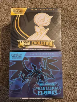 Lot In Pics Pokemon Phantasmal Flames/Mega Evolutions ETB SEALED - Image 1