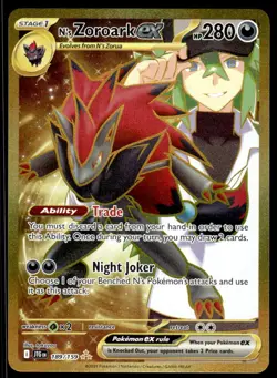Pokemon TCG SV09: Journey Together #189/159 N's Zoroark ex NM - Image 1