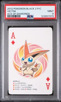 2012 POKEMON BLACK 2 PLAYING CARDS ACE OF DIAMONDS VICTINI PSA 9 - Image 1