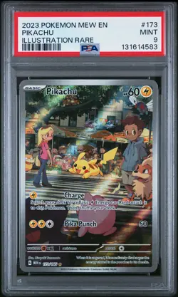 2023 POKEMON MEW EN-151 ILLUSTRATION RARE #173 PIKACHU PSA 9 - Image 1