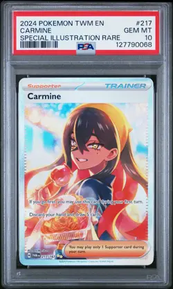 2024 POKEMON TWM EN-TWILIGHT MASQUERADE SPECIAL ILLUSTRATION RARE CARMINE PSA 10 - Image 1
