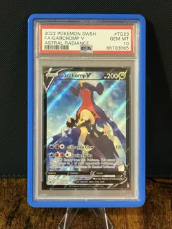 Pokemon Astral Radiance Garchomp V Full Art TG23 PSA 10 Comes With Graded Guard - Image 1