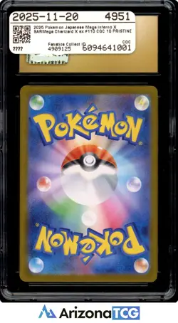Pokemon 2025 Mega Charizard X Ex 110 SAR Inferno X Japanese BLACK LABEL CGC 10 - Image 2