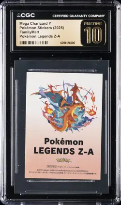 2025 POKEMON STICKERS MEGA CHARIZARD Y CGC 10 PRISTINE - Image 1