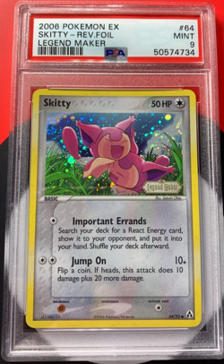 Skitty 64/92 Legend Maker Reverse Holo *1 SWIRL* 2006 Pokemon EX PSA 9 MINT - Image 1