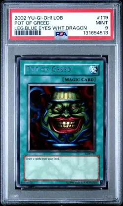 Yu-Gi-Oh! - Pot of Greed 2002 LOB-119 Unlimited PSA 9 - Image 1