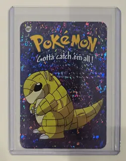 Sandshrew #027 2000 Pokemon Vending Prism Holo Sticker Card - Image 1