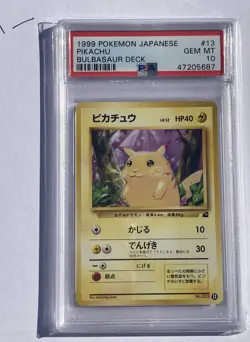 Pikachu PSA 10 Graded Pokemon Card Bulbasaur Deck 1999 Japanese - Image 2