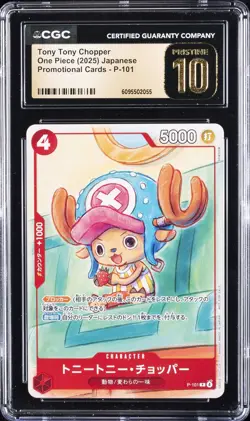 2025 ONE PIECE JAPANESE PROMO CARDS #P-101 TONY TONY CHOPPER CGC 10 PRISTINE - Image 1