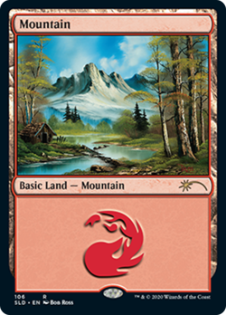 Mountain (Secret Lair Bob Ross 106) Promo NM Basic Land MAGIC MTG CARD ABUGames - Image 1