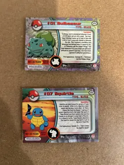 Bulbasaur + Squirtle Topps Pokemon Card Lot Vintage WOTC - Image 2