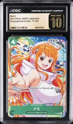 2025 ONE PIECE JAPANESE PROMO CARDS #P-102 NAMI CGC 10 PRISTINE - Image 1