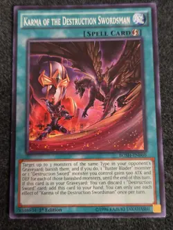 Karma Of The Destruction Swordsman BOSH-EN060 Yu-Gi-Oh! Card VLP 1st Edition - Image 1