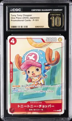 2025 ONE PIECE JAPANESE PROMO CARDS #P-101 TONY TONY CHOPPER CGC 10 PRISTINE - Image 1