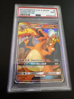 Charizard GX PSA 9 MINT HOLO RARE Sun & Moon Hidden Fates 9/68 Pokemon Card TCG - Image 1