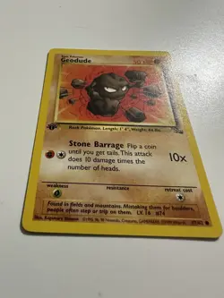 Geodude 47/62 1st Edition WOTC 1999 Fossil Pokemon Card NM-Mint REAL PICTURES - Image 3