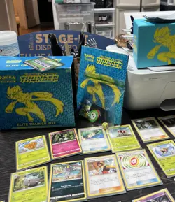 Pokemon Lost Thunder Lot Elite Trainer Box Incomplete Untested As Is, Dice Cards - Image 1