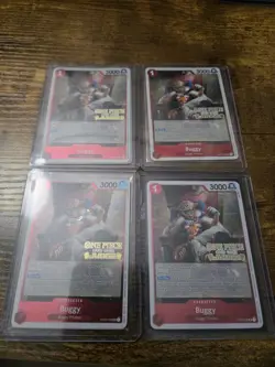 One Piece Card Game OP03-008 Judge Promo Buggy 4-Card Set - Image 1