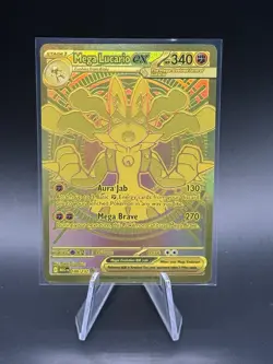 Mega Lucario EX 188/132 Mega Evolution Hyper Rare Gold Card Pokemon TCG - Image 1