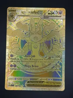 Mega Lucario EX 188/132 Mega Evolution Hyper Rare Gold Card Pokemon TCG - Image 2