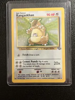 Pokemon TCG Kangaskhan Jungle Holo Card 5/64 Unlimited Rare, LP-NM Condition - Image 1