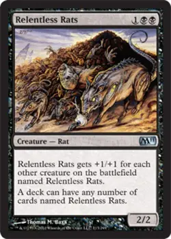 1x Relentless Rats Heavy Play, English Magic 2011 MTG Magic - Image 1