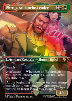 Barret, Avalanche Leader - Chocobo Track Foil - Borderless NM, English MTG Comma - Image 1
