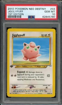PSA 10 Jigglypuff 44/105 Neo Destiny 1st Edition 2002 Pokemon - Image 1