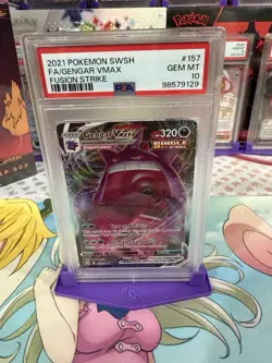 2021 POKEMON SWORD & SHIELD FUSION STRIKE #157 FULL ART/GENGAR VMAX PSA 10 - Image 1
