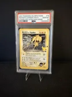 2021 Pokemon PSA 10 Rockets Zapdos #15/32 Celebrations Classic Collection Gym - Image 1