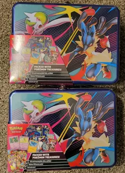 2025 Pokemon Treasure Chest Tin Lot X2 SEALED IN PICS 12 Total Packs - Image 1