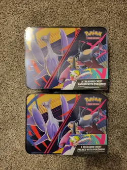 2025 Pokemon Treasure Chest Tin Lot X2 SEALED IN PICS 12 Total Packs - Image 3