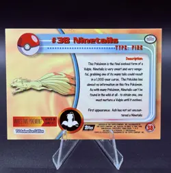 Topps Pokemon Ninetails #38 1999 TV Animation Edition Non Holo Black Logo - Image 2