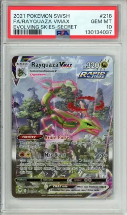 Pokemon 2021 Rayquaza VMAX 218/203 Alt Art Evolving Skies GEM MINT PSA 10 - Image 1