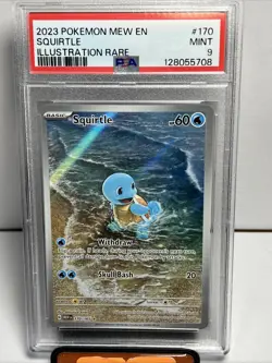 Pokemon TCG Squirtle 170/165 Scarlet & Violet 151 Illustration Rare PSA 9 Mint - Image 1