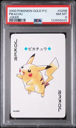 2000 POKEMON GOLD VERSION PLAYING CARDS JOKER #025B PIKACHU PSA 8 - Image 1