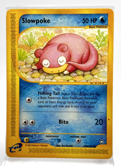 Slowpoke 108/147 Pokemon Card 2002 e-series Aquapolis Small Crease - Image 1