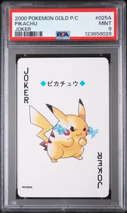 2000 POKEMON GOLD VERSION PLAYING CARDS JOKER #025A PIKACHU PSA 9 - Image 1