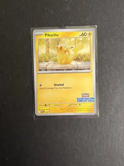 Pikachu SVP214 Illustration Contest 2024 Promo Pokemon Card SV BSP PTCG NM - Image 1